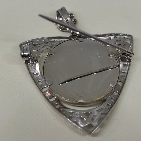 Ciondolo Spilla oro 18k bianco Vintage Miniatura gr 7,10 | Gioiellitosti.it