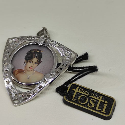 Ciondolo Spilla oro 18k bianco Vintage Miniatura gr 7,10 | Gioiellitosti.it