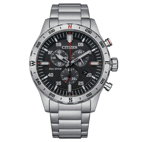 Citizen eco drive AT2520-89E Outdoor Crono Acciaio | Gioiellitosti.it