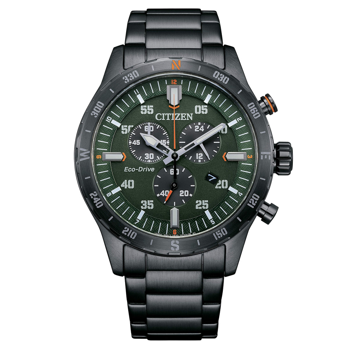 Citizen Orologio Uomo BM7551-84X – Eco-Drive, Cassa In Acciaio 43mm, Quadrante Verde, Impermeabile 100m