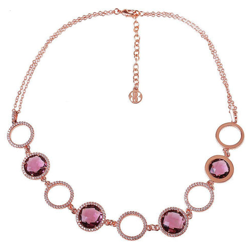 Collana bronzo placcato oro rosa ametista e zirconi Boccadamo Sharada XGR263RS | Gioiellitosti.it