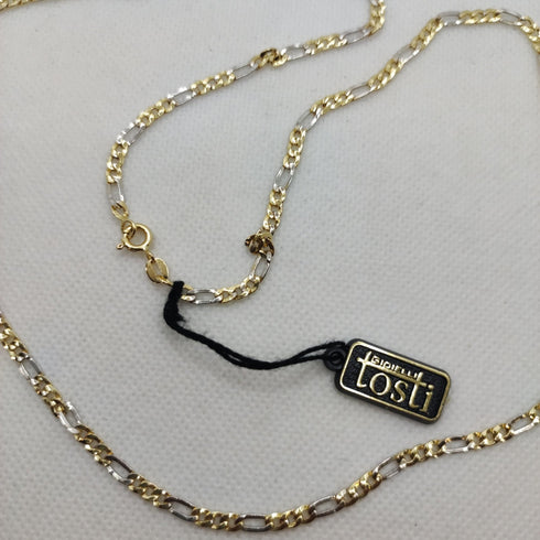 Collana catena maglia intrecciata oro 18k bicolore 60 cm 6.60 gr | Gioielli Tosti