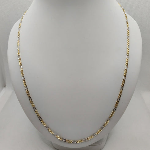Collana catena maglia intrecciata oro 18k bicolore 60 cm 6.60 gr | Gioielli Tosti