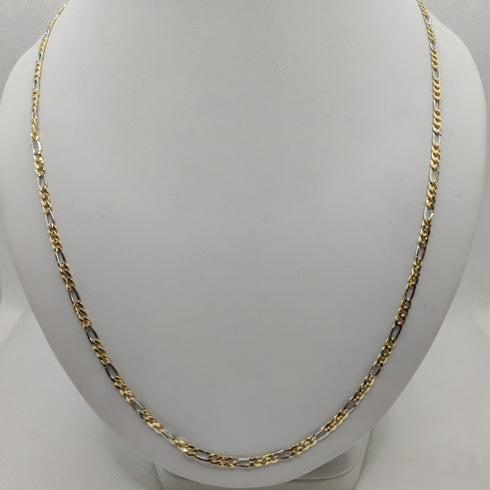 Collana catena maglia intrecciata oro 18k bicolore 60 cm 6.60 gr | Gioiellitosti.it