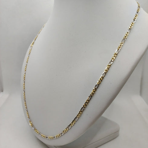 Collana catena maglia intrecciata oro 18k bicolore 60 cm 6.60 gr | Gioielli Tosti