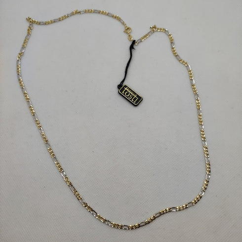 Collana catena maglia intrecciata oro 18k bicolore 60 cm 6.60 gr | Gioiellitosti.it