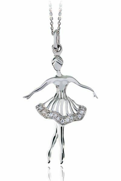 Collana Ciondolo Ballerina Argento 925 Zaffiri Gioielli Tutu' COL2 | Gioiellitosti.it