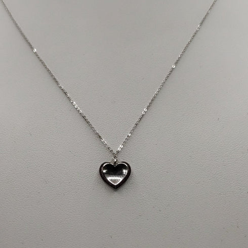 Collana ciondolo cuore oro 18k bianco rubini | Gioiellitosti.it