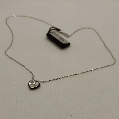 Collana ciondolo cuore oro 18k bianco rubini | Gioiellitosti.it