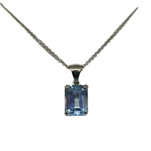 Collana punto luce oro bianco 18k Topazio azzurro | Gioiellitosti.it