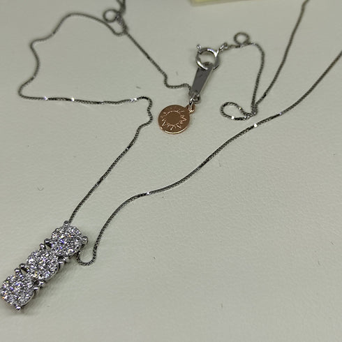 Collana punto luce oro bianco 18k Trilogy diamanti | Gioiellitosti.it