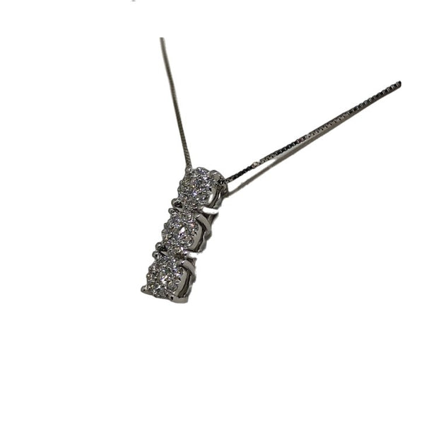 Collana punto luce oro bianco 18k Trilogy diamanti | Gioiellitosti.it