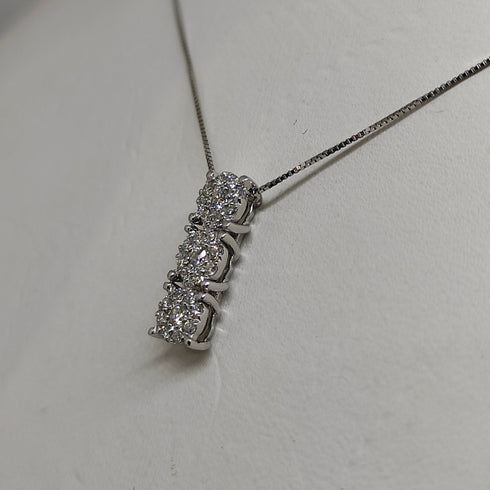 Collana punto luce oro bianco 18k Trilogy diamanti | Gioiellitosti.it
