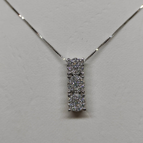 Collana punto luce oro bianco 18k Trilogy diamanti | Gioiellitosti.it