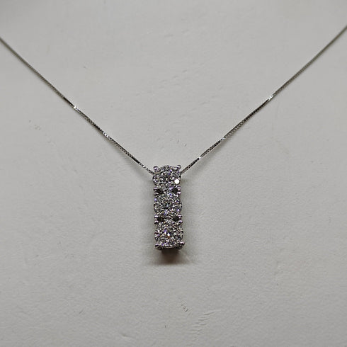 Collana punto luce oro bianco 18k Trilogy diamanti | Gioiellitosti.it