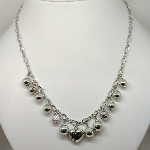 Collana Guess donna acciaio con pendenti cuore e sfere | Gioiellitosti.it