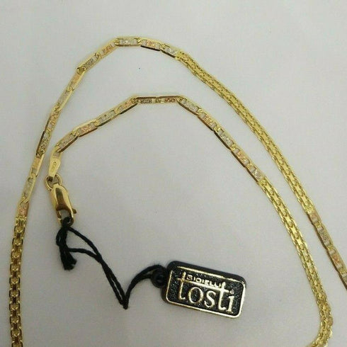 Collana oro 18k unisex catena 3 colori 60 cm 11,80 gr | Gioiellitosti.it