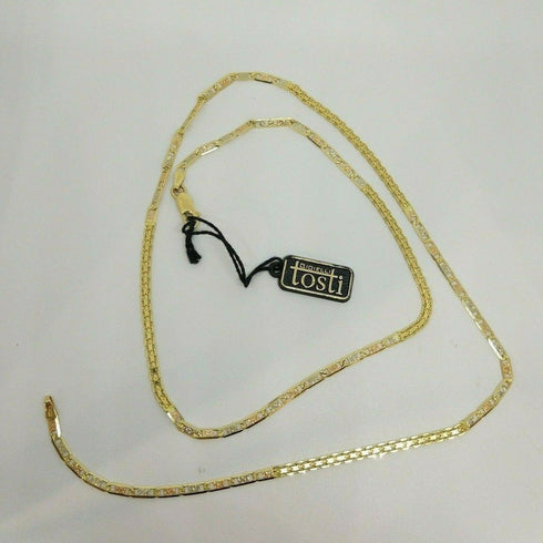 Collana oro 18k unisex catena 3 colori 60 cm 11,80 gr | Gioiellitosti.it