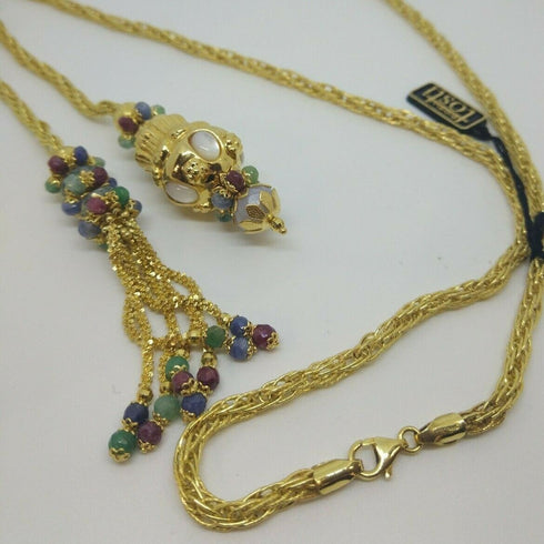 Collana oro giallo 18 kt Donna lunga con pendente 75 cm 53 gr | Gioiellitosti.it