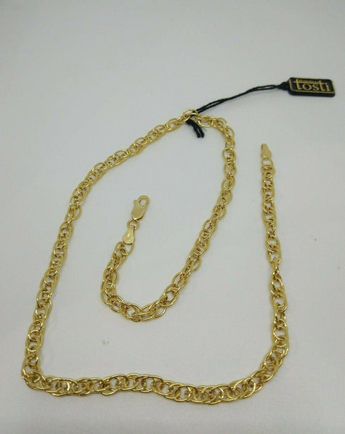 Collana oro giallo 18 kt Donna Catena intrecciata 45 cm peso 9,4 gr | Gioiellitosti.it