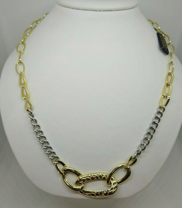 Collana oro 18k girocollo maglia 2 colori 45 cm 12,8 gr | Gioiellitosti.it