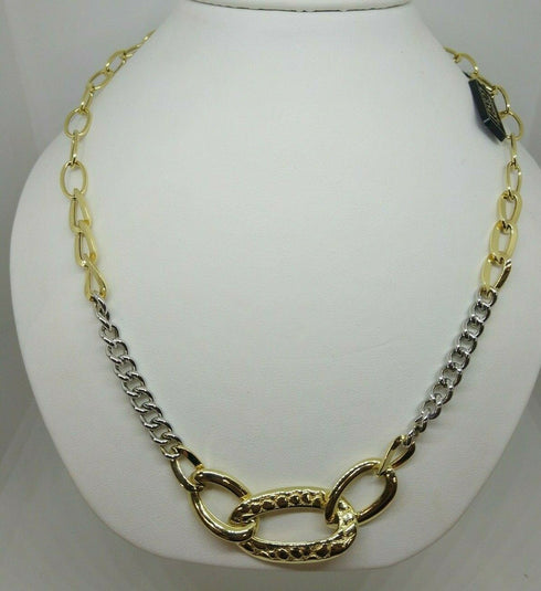 Collana oro 18k girocollo maglia 2 colori 45 cm 12,8 gr | Gioiellitosti.it