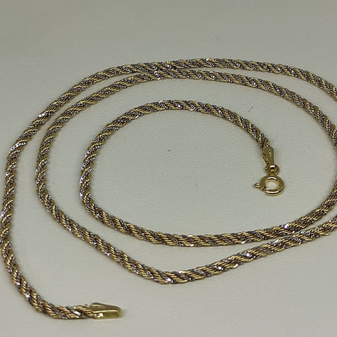 Collana oro 18 kt donna Torchon 2 colori 50 cm 5.5 g | Gioiellitosti.it