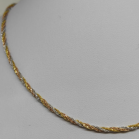 Collana oro 18 kt donna Torchon 3 colori 44 cm 7.6 gr | Gioiellitosti.it