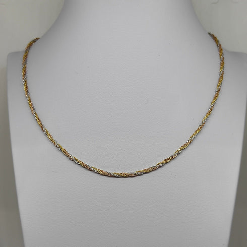 Collana oro 18 kt donna Torchon 3 colori 44 cm 7.6 gr | Gioiellitosti.it