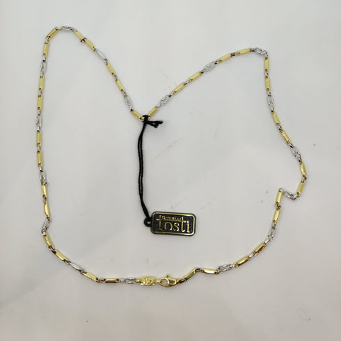 Collana oro 18 kt giallo e bianco Unisex Catena tubolare 50 cm 8.40 gr | Gioiellitosti.it