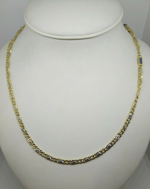 Collana oro 18k Unisex 2 Colori catena piatta 51 cm 25 gr | Gioiellitosti.it