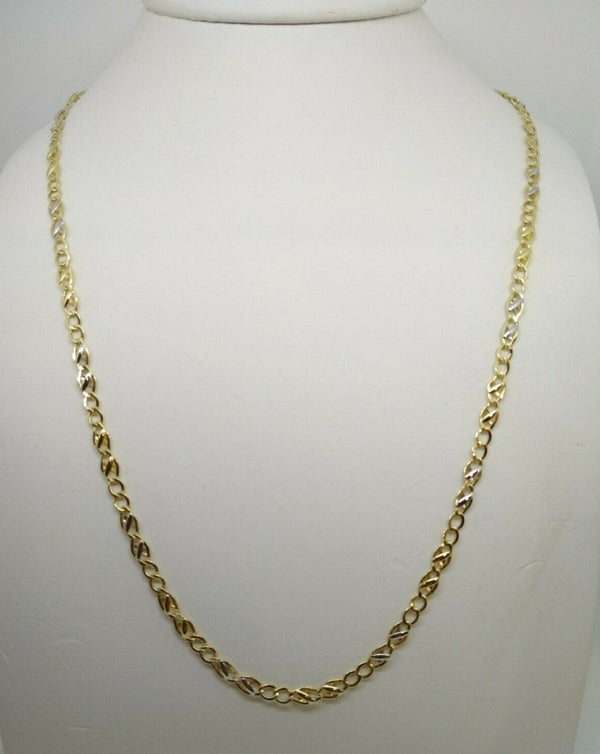 Collana oro 18K Uomo 2 colori catena maglia 51 cm 3,8 g | Gioiellitosti.it