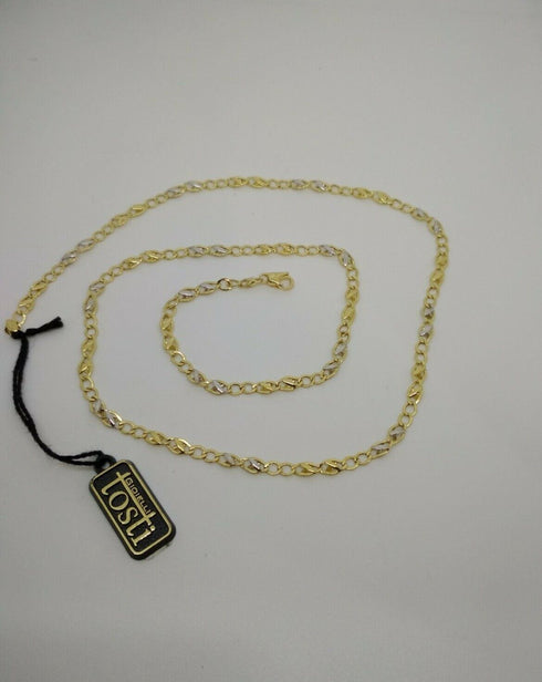 Collana oro 18K Uomo 2 colori catena maglia 51 cm 3,8 g | Gioiellitosti.it