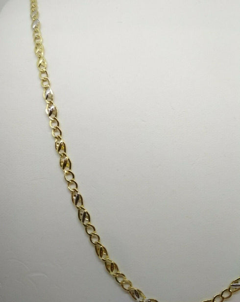 Collana oro 18K Uomo 2 colori catena maglia 51 cm 3,8 g | Gioiellitosti.it