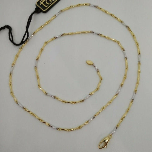 Collana oro 18k 2 colori maglia tubolare 50 cm 5,3 gr | Gioiellitosti.it