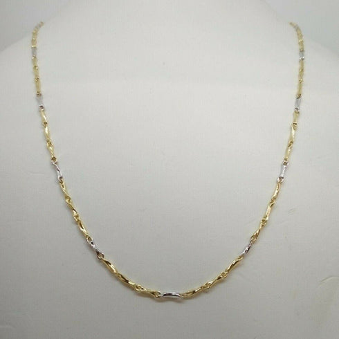 Collana oro 18k 2 colori maglia tubolare 50 cm 5,3 gr | Gioiellitosti.it