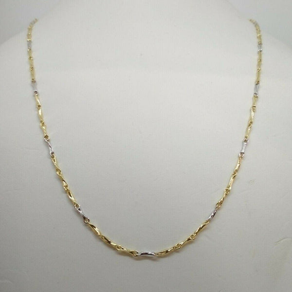 Collana oro 18k 2 colori maglia tubolare 50 cm 5,3 gr | Gioiellitosti.it