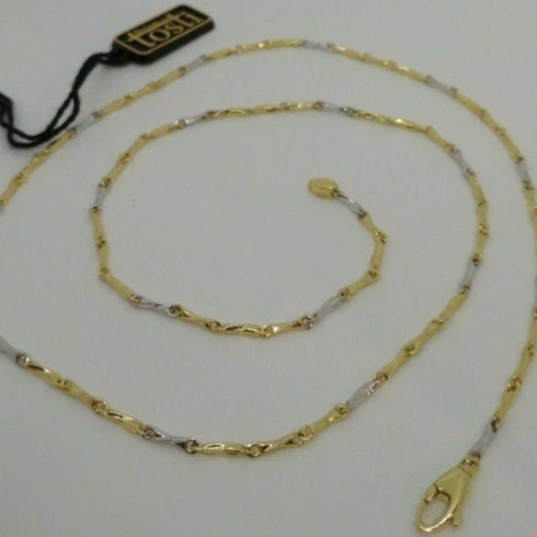 Collana oro 18k 2 colori maglia tubolare 50 cm 5,3 gr | Gioiellitosti.it