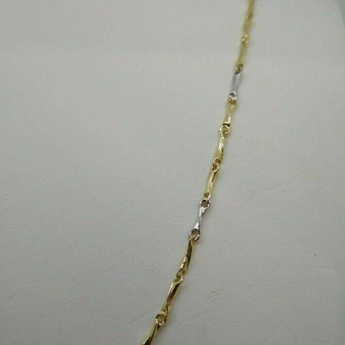 Collana oro 18k 2 colori maglia tubolare 50 cm 5,3 gr | Gioiellitosti.it