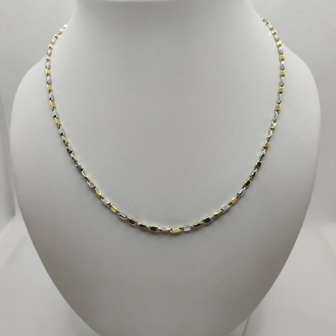 Collana oro 18k catena maglia bicolore 50 cm 8.60 gr | Gioiellitosti.it