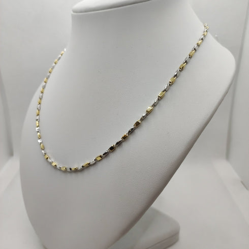 Collana oro 18k catena maglia bicolore 50 cm 8.60 gr | Gioielli Tosti