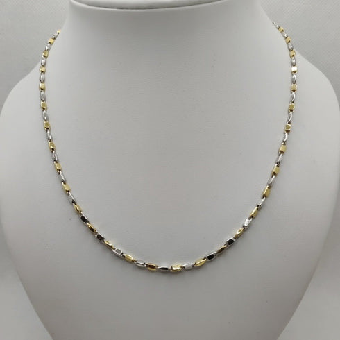 Collana oro 18k catena maglia bicolore 50 cm 8.60 gr | Gioielli Tosti