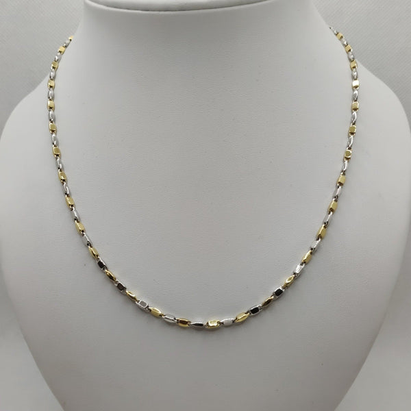 Collana oro 18k catena maglia bicolore 50 cm 8.60 gr | Gioiellitosti.it