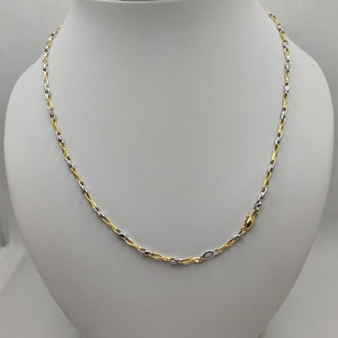 Collana oro 18k donna maglia bicolore 50 cm 15.20 gr | Gioiellitosti.it