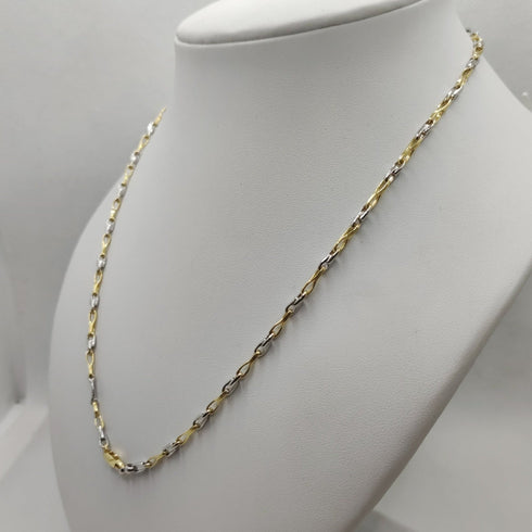 Collana oro 18k donna maglia bicolore 50 cm 15.20 gr | Gioiellitosti.it
