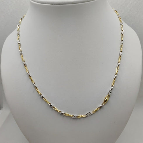 Collana oro 18k donna maglia bicolore 50 cm 15.20 gr | Gioiellitosti.it