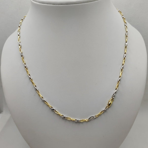 Collana oro 18k donna maglia bicolore 50 cm 15.20 gr | Gioiellitosti.it