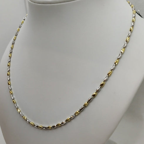 Collana oro 18k donna maglia bicolore 50 cm 9.40 gr | Gioiellitosti.it