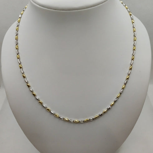 Collana oro 18k donna maglia bicolore 50 cm 9.40 gr | Gioiellitosti.it