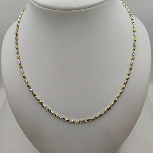 Collana oro 18k donna maglia bicolore 50 cm 9.40 gr | Gioiellitosti.it